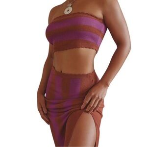 Anthropologie Scalloped Skirt Set